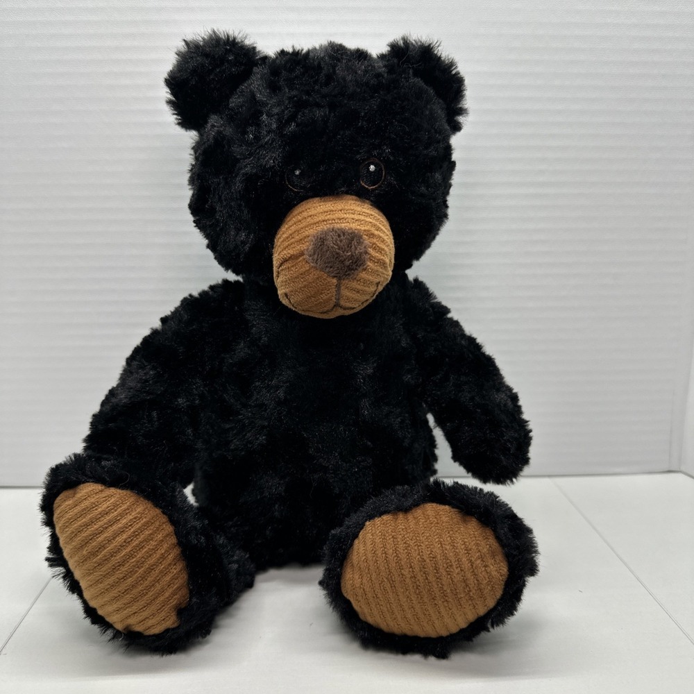 Plushology Black‎ Bear Plush 12" Embroiderd Eyes